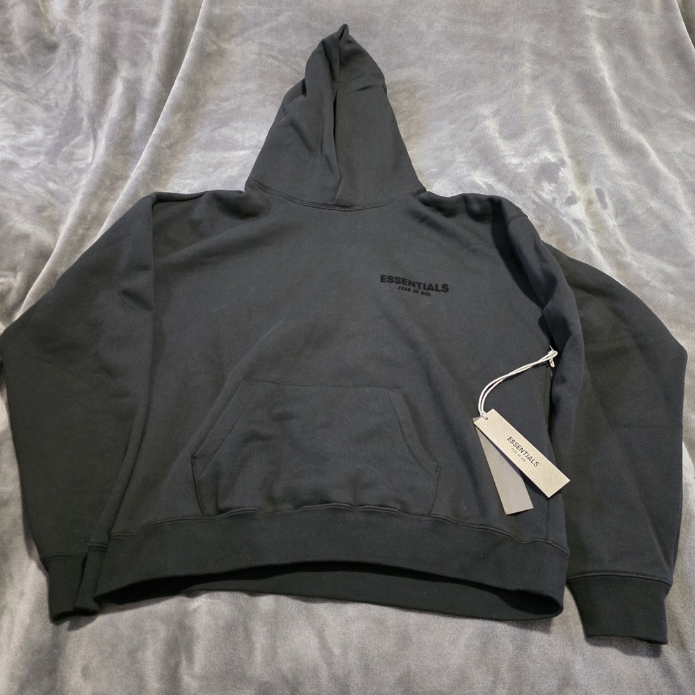 Essentials Fear Of God Black Hoodie Sweater for Men